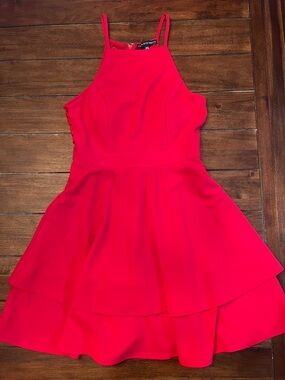 Three Hearts Bright Red Halter Skater Dress